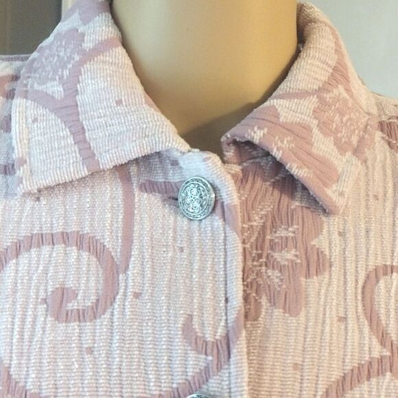 Draper's and Damon's Petites Women's Size PL Pink/Purple Floral Button up Jacket - Picture 5 of 15